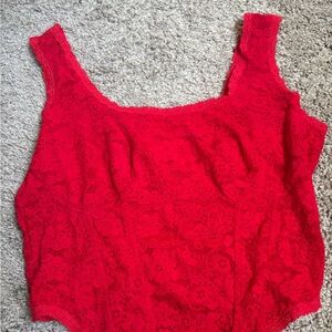 PINK Victoria's Secret Red Lace Top